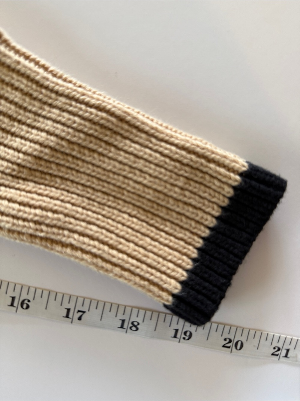 CAbi Polo Turtleneck Sweater Camel/Black Striped Chunky Ribbed Knit Size Small - Picture 9 of 11